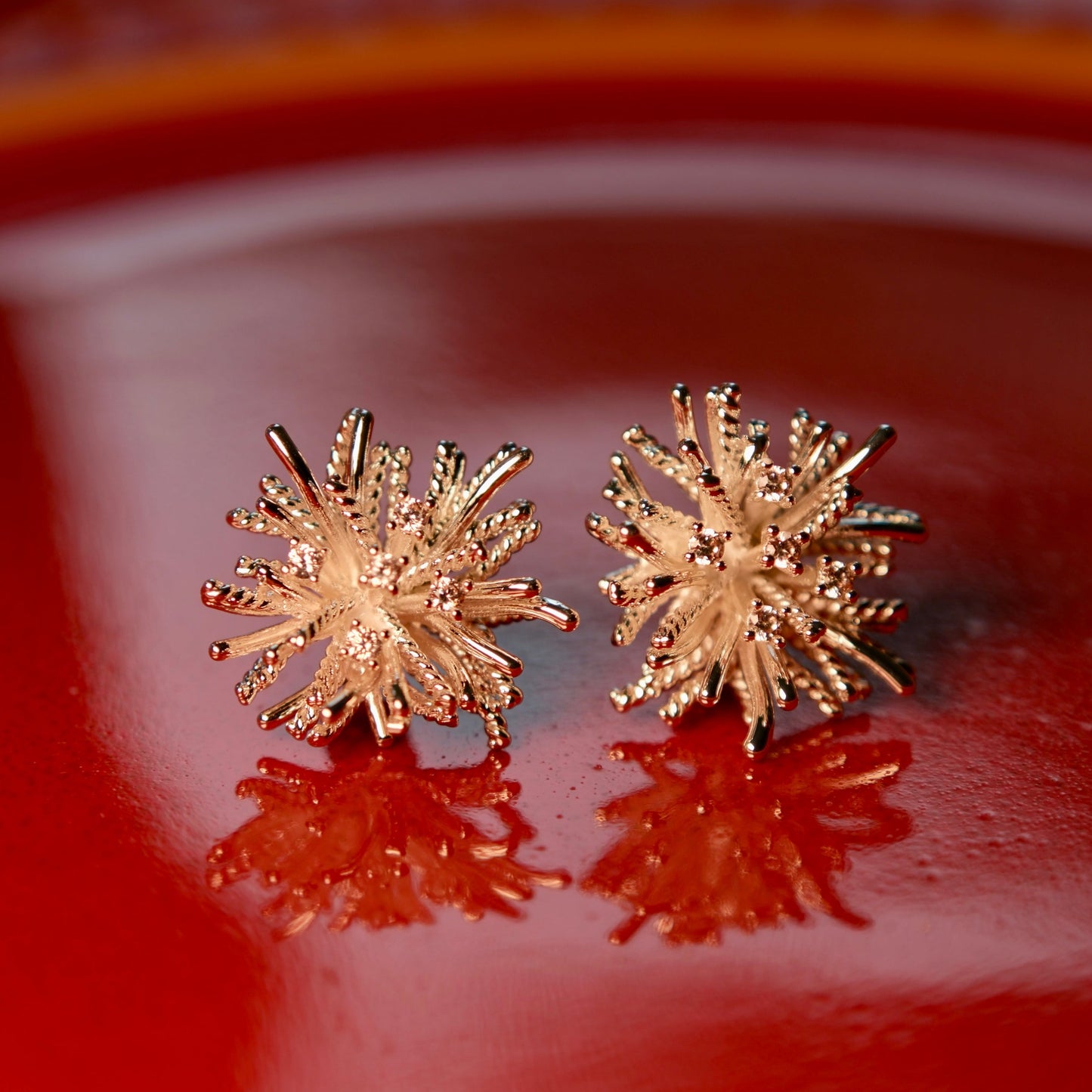 Luna silver firework stud earrings