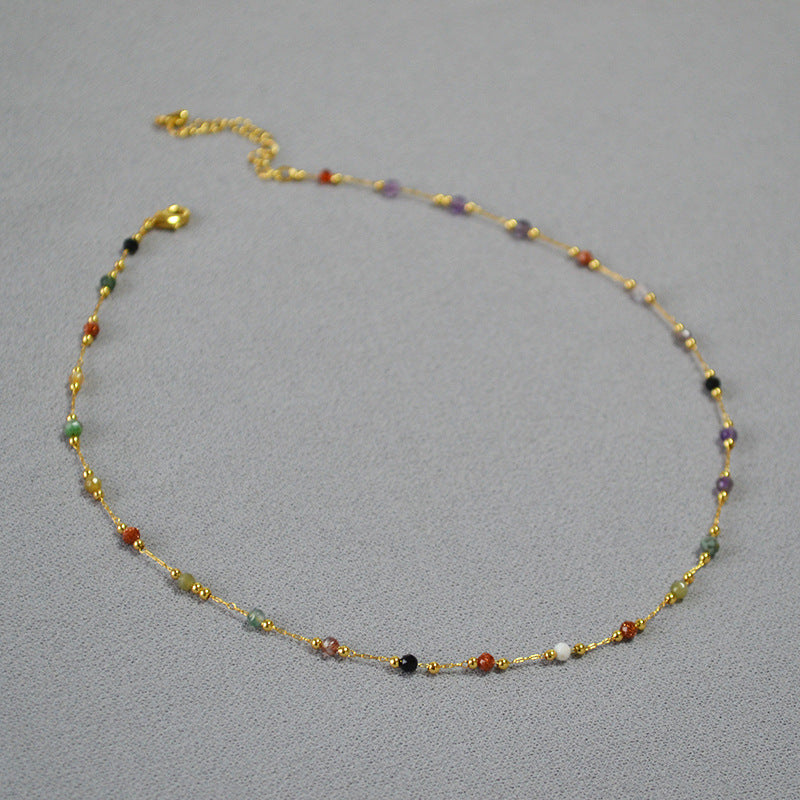 Isla natural stone bead necklace