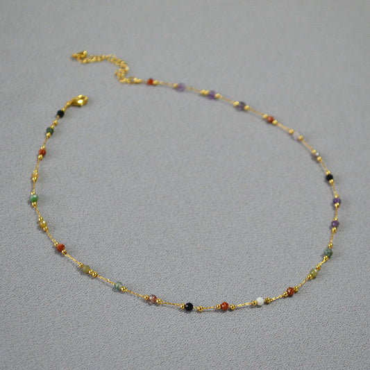 Isla natural stone bead necklace