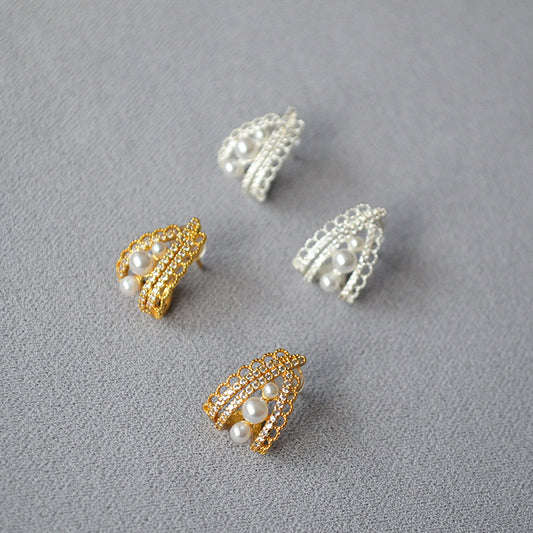 Estelle lace zirconia stud earrings