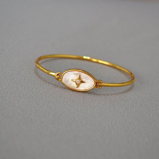 Isla mother-of-pearl open bangle