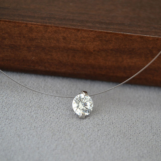Noa floating zirconia illusion necklace