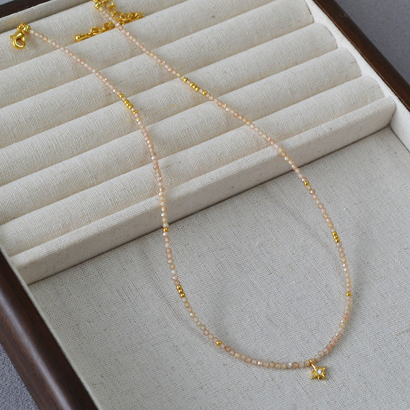 Elara champagne zirconia star necklace
