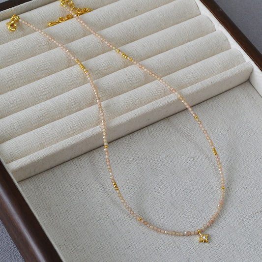 Elara champagne zirconia star necklace