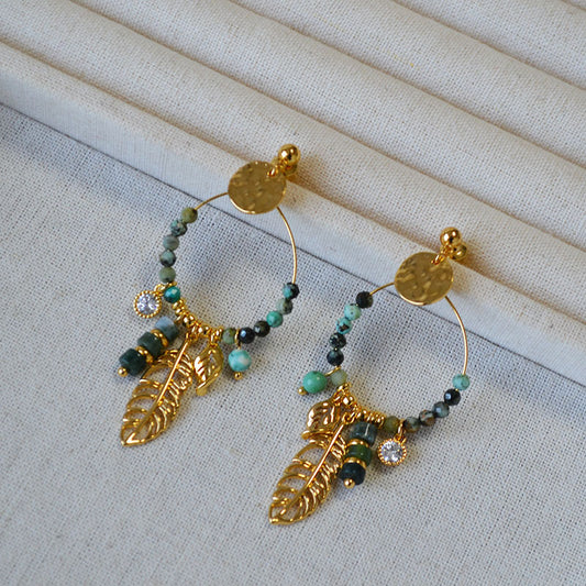 Thea turquoise dreamcatcher drop earrings